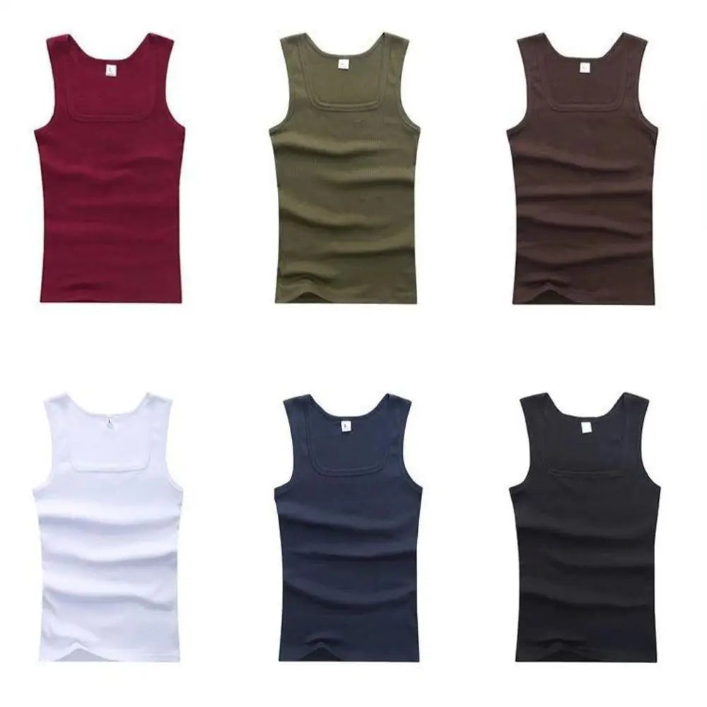 Sale Men's Sleeveless Breathable Fitness Vest,  Basic Elastic Tank Top , Men's Cotton Bodybuilding T-shirt,  Classic Colors,