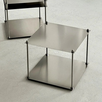 Stainless Steel Metal Modular Storage Rack Floor Stand.  Living Room Edge Bedside Table,  Simple Edge Coffee, Movable Corner