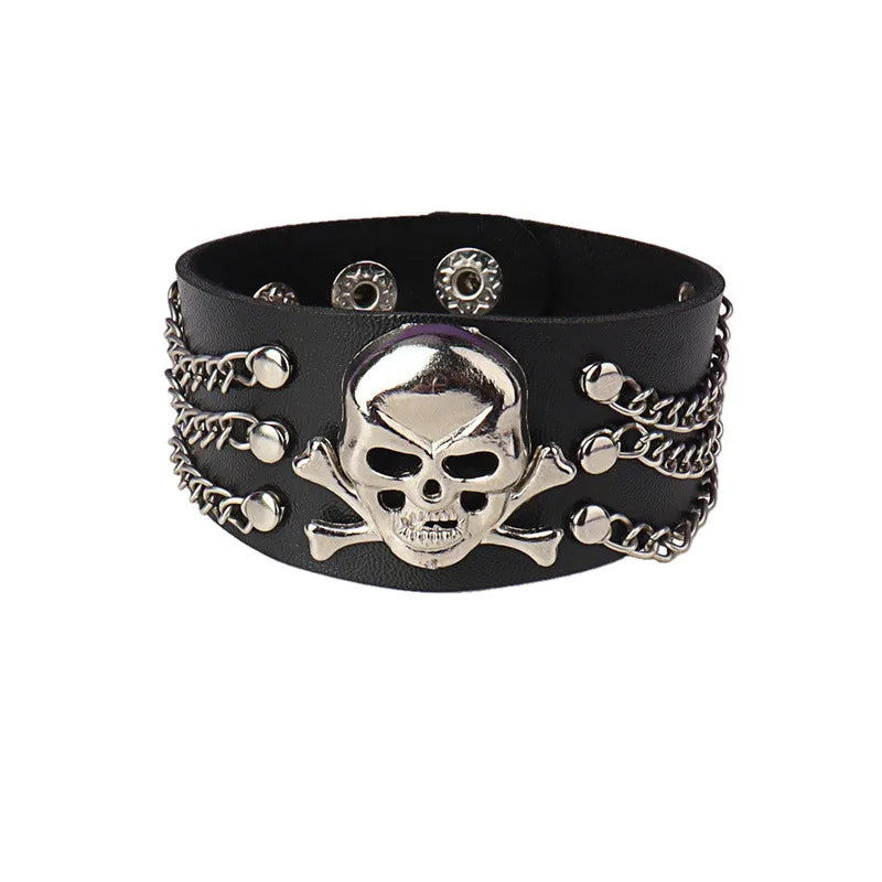 PU Leather Bracelets, Adjustable Cuff Bracelet/ Rivets/Buckle Wristband for Men /Women