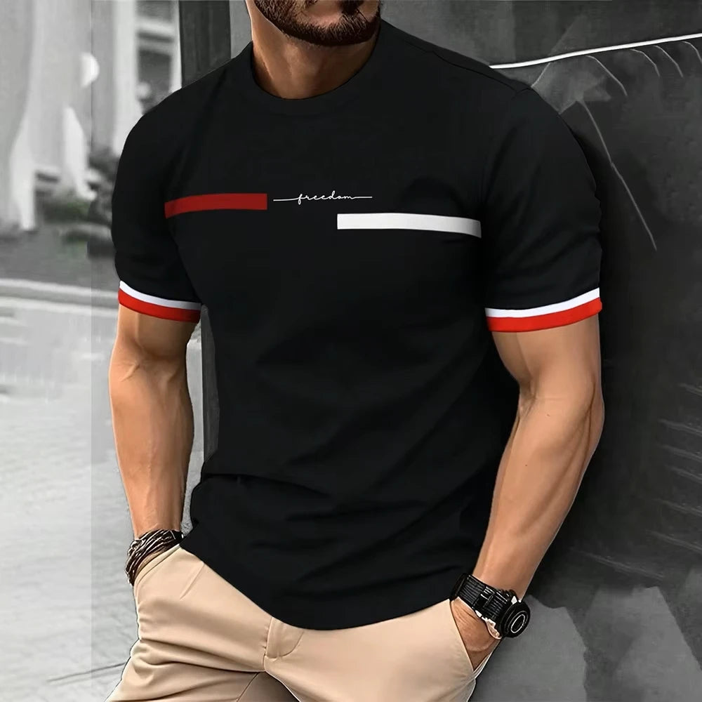 Summer Men's T-shirt Top,  Casual,  Loose Fit , Oversized T-shirt,  PARI Letter Pattern,  Printed Round Neck,  Short Sleeved Many Colors