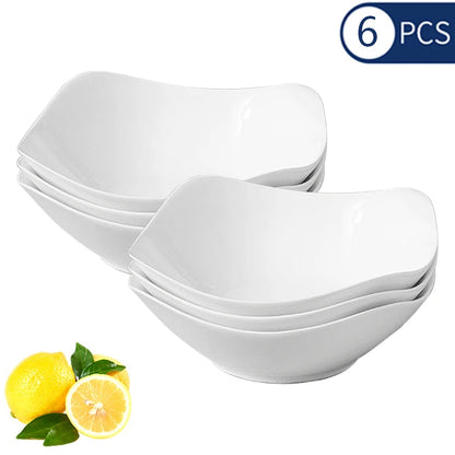 2/4/6/8pcs, white salad bowl, reusable, suitable for family gatherings, hotels, outdoor RVs, outdoor- picnics, parties.