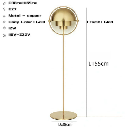 Modern Gubi Floor Lamps For Living Room, Home Decor Designer with Black Gold Metal Standing Lights