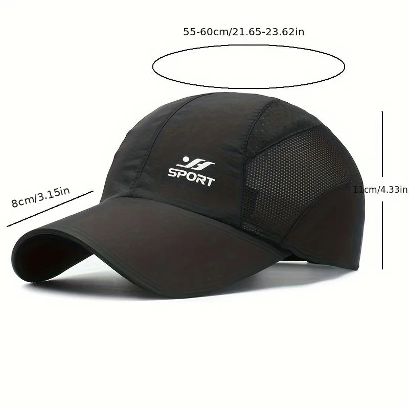 Stay Protected in Style: UV Protection Baseball Cap with Quick-Drying Soft Top, Breathable Strapback for OUTDOORS.  BLACK is ONLY available color.