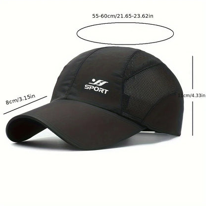 Stay Protected in Style: UV Protection Baseball Cap with Quick-Drying Soft Top, Breathable Strapback for OUTDOORS.  BLACK is ONLY available color.