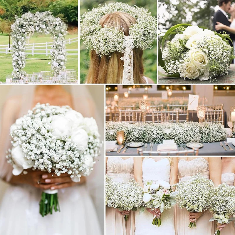 90 Headsof  Artificial Flowers /Bouquet,  61cm Plastic Gypsophila Fake Flower for Home Decor,  Wedding , Party Decorations,  Vase Accessories. A  "few " white bundles remain.  Tiffany Blue and Light Purple have ample availabl