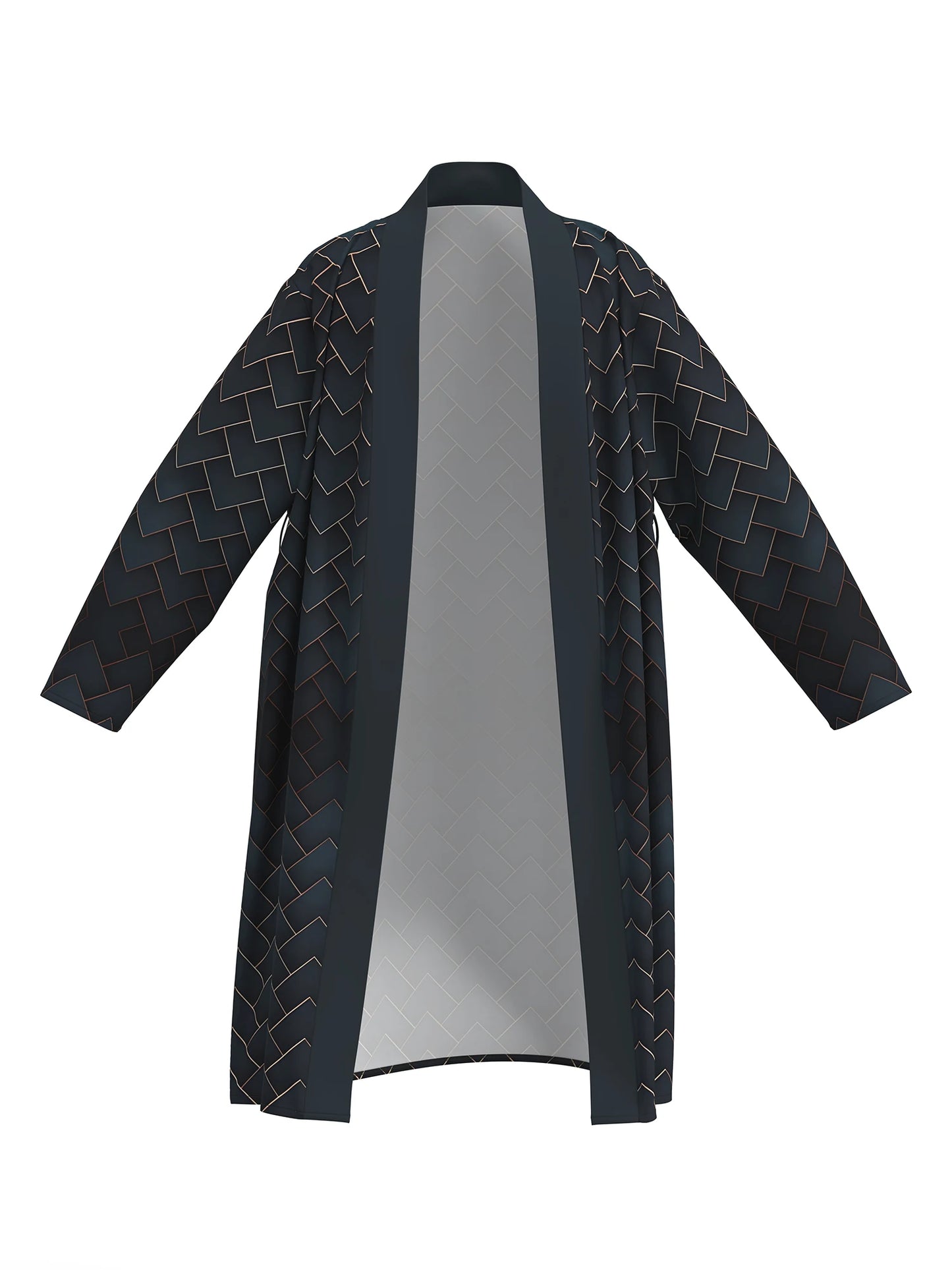 Men's. robe 3D digital full-print casual bathrobe.  Spring and summer,  thin,  quick-drying  robe with belt.