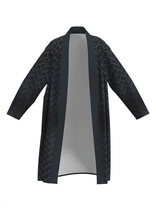 Men's. robe 3D digital full-print casual bathrobe.  Spring and summer,  thin,  quick-drying  robe with belt.