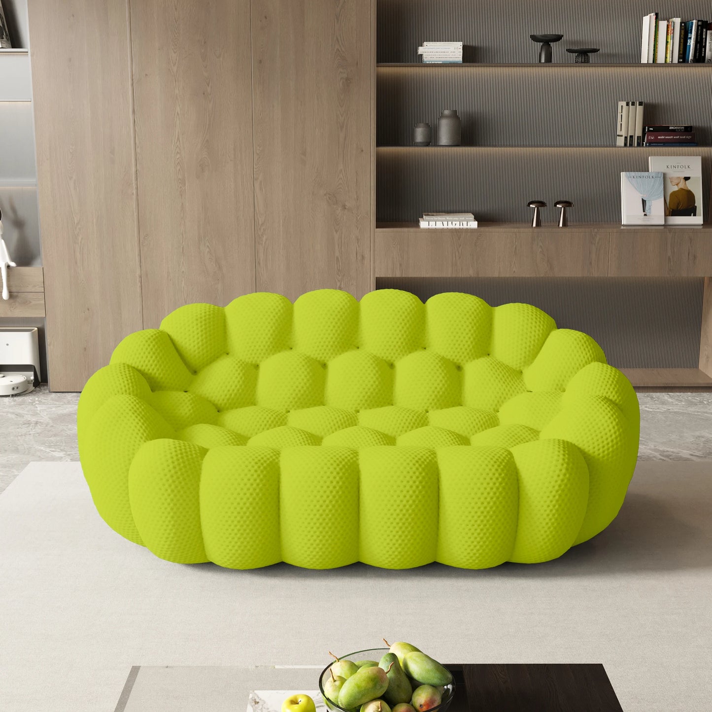 78'' Modern Curved Boneless Sofa.  Comfy,  3D Knitted Fabric in 5 colors.   Loveseat Couch,  Football-Shaped Lazy Floor Sofas for Living Room