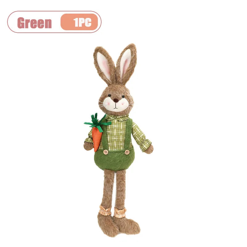 Easter Bunny Decor Fabric Craft. Cute Rabbit Figurine for Shelf Mantle Spring Home Decoration Table Centerpiece Ornament