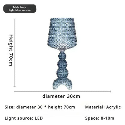 Italian hollow floor lamp acrylic retro atmosphere, wine glass lamp suitable for bedroom sofa