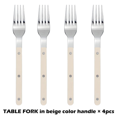 Fashionable Design Top Mirror Polishing Cutlery Sets of Stainless Steel 18/8(304) ABS Handle With Rivets Silverware Set For Kitchen and everday  serving