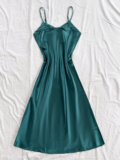 Elegant Women's Nightdress.   Sexy,  Comfortable Long Slip Dress Solid Color.