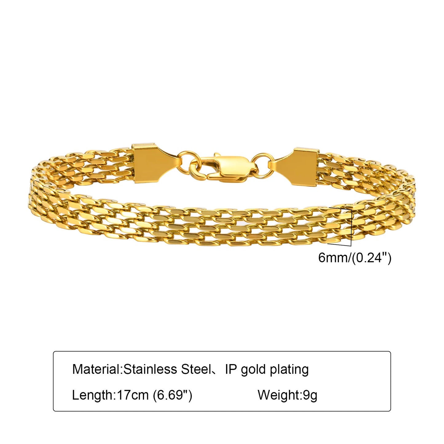 Waterproof Stainless Steel Chain Bracelets For Women.  Gold Plated Fashion and   Stackable Link Bracelet Gifts.  Great Gift for MOTHERS DAY
