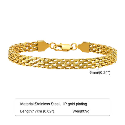 Waterproof Stainless Steel Chain Bracelets For Women.  Gold Plated Fashion and   Stackable Link Bracelet Gifts.  Great Gift for MOTHERS DAY
