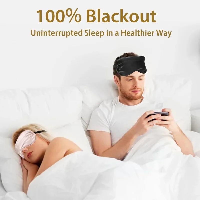 Soft Silk Sleep Mask  for Eye  Cover.  100% Blackout, Zero Eye Pressure, Blindfold with Adjustable Strap, Travel Eye Covers.  BLUE and BLACK are gone.  PINK has he most availability