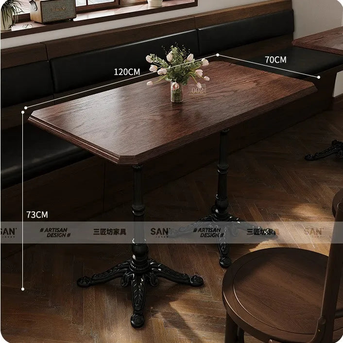 American Retro Cafe.   Solid Wood Table and Chair Combination  for Small space or Restaurant.