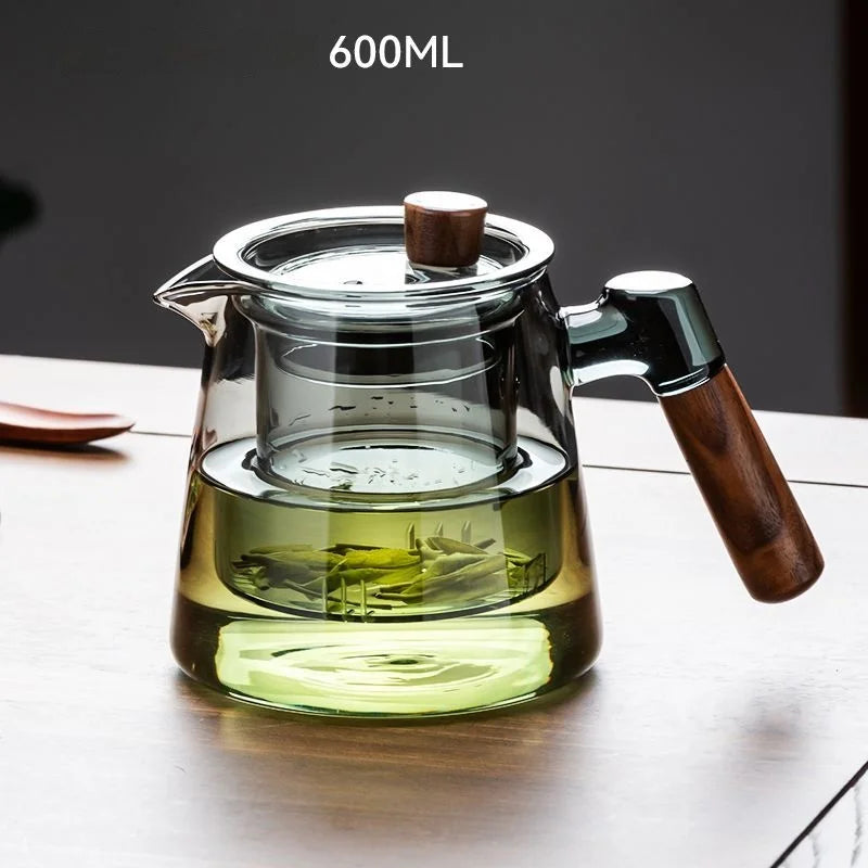 600ML Family Glass Teapot Set Transparent Glass Teacup, Small Teacup Pyrex Glass Tea Set.   Flower Teapot Coffee Pot