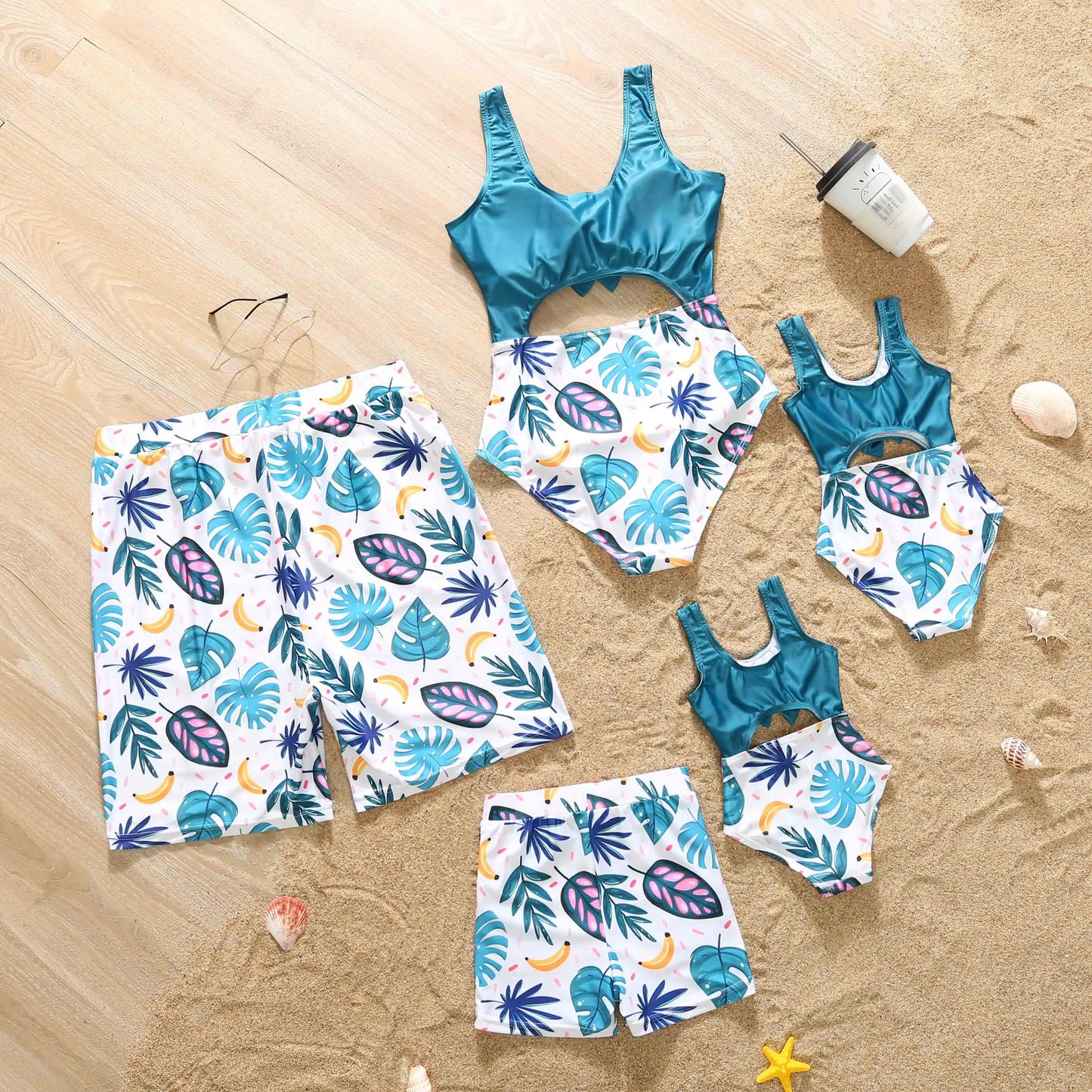 Holiday Family Pool/Beachwear.  Print Bow Hollow Out One-piece Suit Swimwear, Swim Trunks, Mom Dad Kids Matching Outfits Swimsuit,  Check sizing Chart!!!
