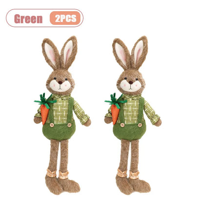 Easter Bunny Decor Fabric Craft. Cute Rabbit Figurine for Shelf Mantle Spring Home Decoration Table Centerpiece Ornament