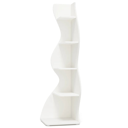 Corner Shelf, Modern 5-Tier Corner Bookshelf, Stylish Corner Small Bookcase, Storage Rack,  Plant Stand