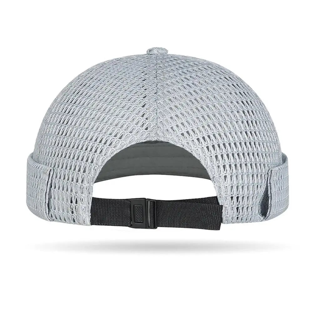 New Mesh Breathable Brimless Melon Skin Hat for  Summer.   Ultra-Light,  Adjustable Docker Beanie Hat,  ONLY DARK GREY and BLACK are Available.