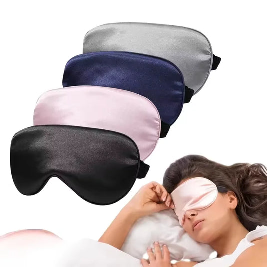 Soft Silk Sleep Mask Eye Mask Covers for Sleep.   100% Blackout with  Zero Eye Pressure .  Blindfold with Adjustable Strap.  Mask Eye Patch. BLACK IS ONLY COLOR Available