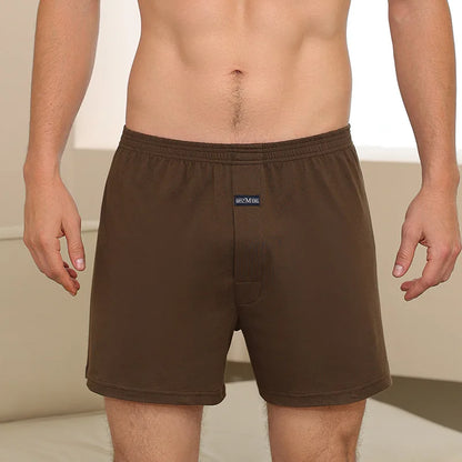 100% Cotton Men Pajama Shorts  for Summer. Solid Elastic Waist, Short Pants,  Casual and Breathable.