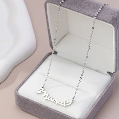 One-Piece Fashionable Heart-Shaped Mama/Mom/Mother Pendant Necklace for Mother's Day Gift or any Special Occasion