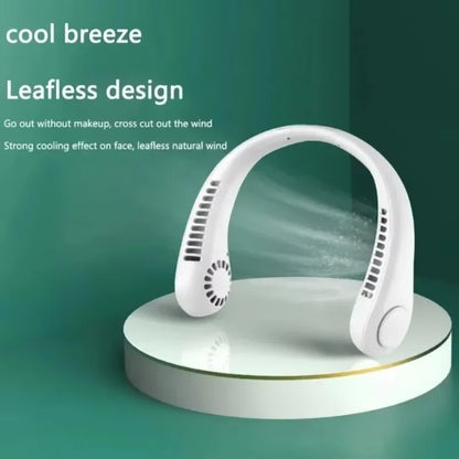 Hands Free Neck Fan Portable USB Rechargeable Bladeless Cooling Fan , Quiet,  Wearable Fan for Summer Travel,  3 Speed. " WHITE" :COLOR ONLY!!!