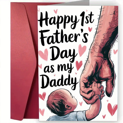 1 new dad celebration, perfect gift for young fathers, first Father's Day commemorative card