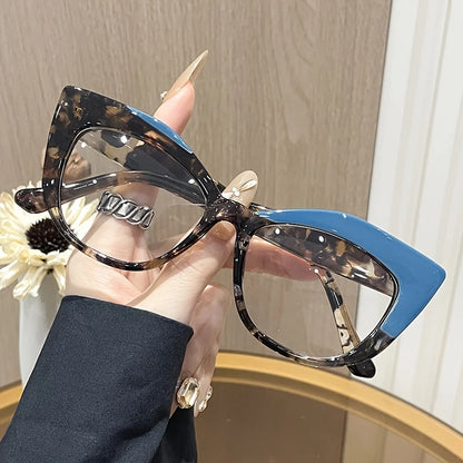 New style Stylish Cat-Eye Glasses with Unique Blue Light Blocking Feature.   Retro-Style Eyewear Designed for Women with Color.  The only combination of color that isnt available is BLUE/LEOPARD.  Everything else is Very Good