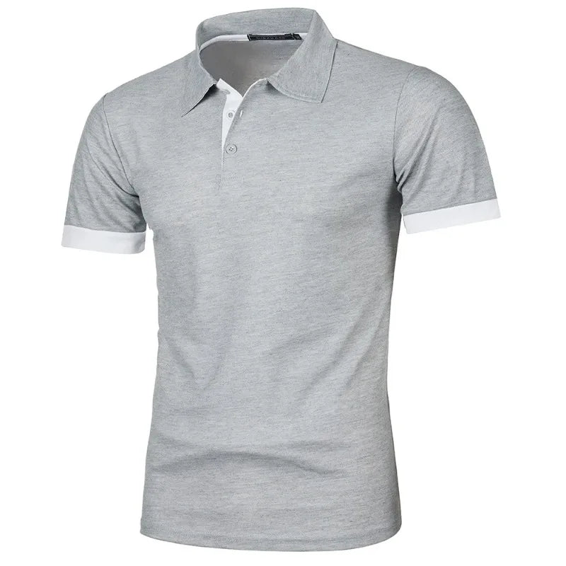 Mens Short Sleeve Polo Shirt, Solid Color Streetwear,  Lightweight Lapel Tshirts for Mens Summer Sport T