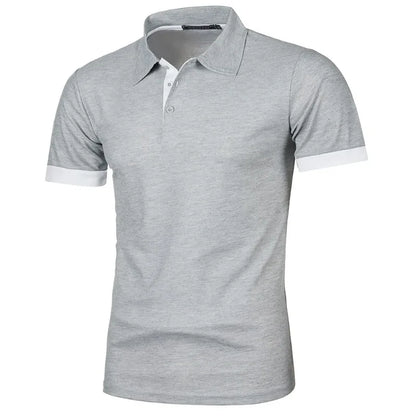 Mens Short Sleeve Polo Shirt, Solid Color Streetwear,  Lightweight Lapel Tshirts for Mens Summer Sport T