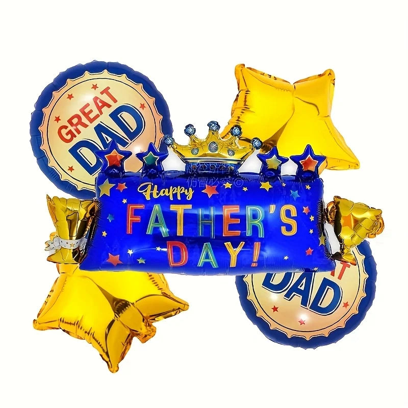 1 set  of Large "Best Dad "Trophy Foil Balloons for  Father's Day. Trophy Balloons for  Father's Day Party Decorations .