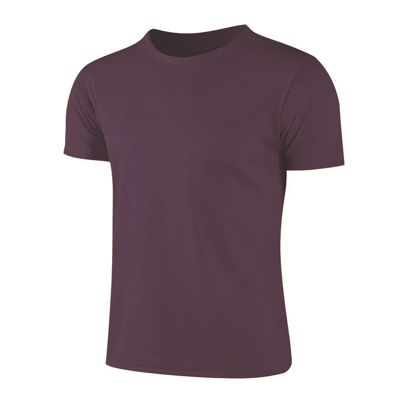Quick-drying Round Neck Sport T-shirt Gym Jerseys Fitness Shirt Trainer Running T-shirt  for Men,  Breathable Sportswear