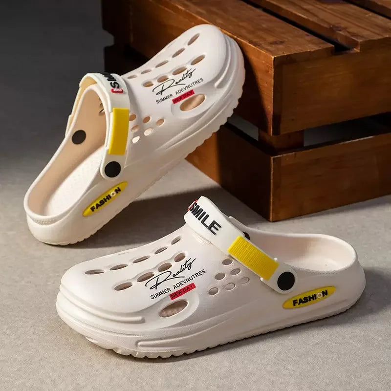 Men's Slippers,  EVA Hole Mens Mules, Non-Slip Slippers, thick Soft Platform Slide,  Comfortable Men's Sandals,  Summer Shoes