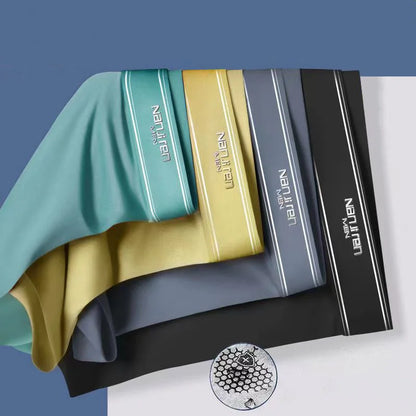 4pcs Boxer Shorts.   Men's Ice Silk Underwear, Breathable, Sexy, Thin, U Convex  Boxers,  L-6XL