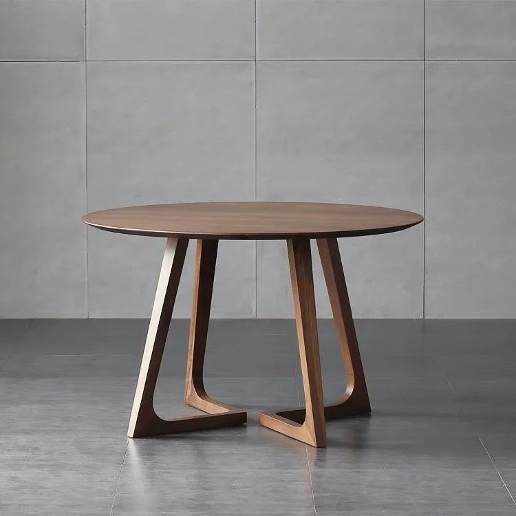 High-End Minimalist Solid Wood round Dining Table.  Compact Home Use Ideal for Apartments Home Furniture