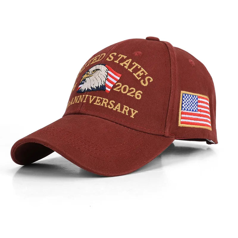 Hot Sale Unisex Baseball Cap for American 250th Anniversary 1776-2026.  Embroidered Hat Cap Eagle Pattern USA Patriotic Hat