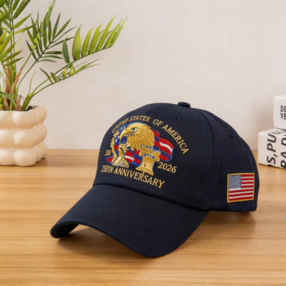 USA 250th Anniversary Baseball Cap 1776-2026.  Embroidered Eagle, American Flag,  Adjustable Dad Hat for Men Women Patriotic Outdoor