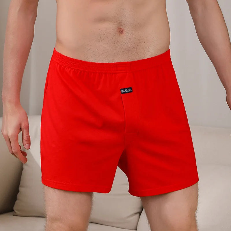 100% Cotton Men Pajama Shorts  for Summer. Solid Elastic Waist, Short Pants,  Casual and Breathable.