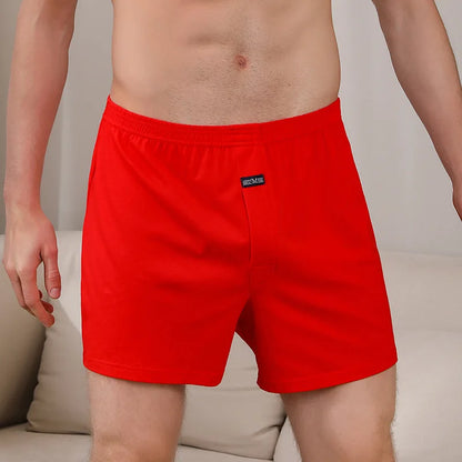 100% Cotton Men Pajama Shorts  for Summer. Solid Elastic Waist, Short Pants,  Casual and Breathable.