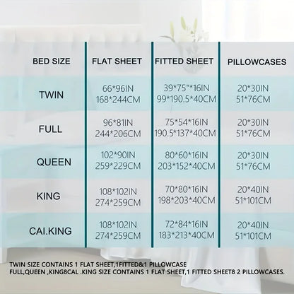 Sheet Set,  Breathable & Cooling, (Hotel Luxury )Bed Sheets Extra Soft Easy Fit - 3/4 Piece Set