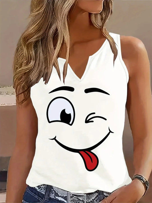 Funny Meme,  Sleeveless Tank Top,  T-shirt,  V Neck, Cute Vest /T- Shirt for  Women