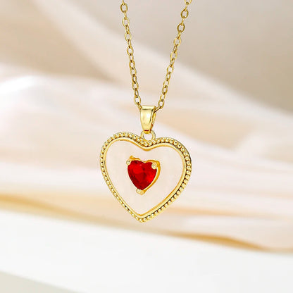 Elegant Style Heart shaped Pendant Necklace.  Hollow Design Mother's Day Gift.