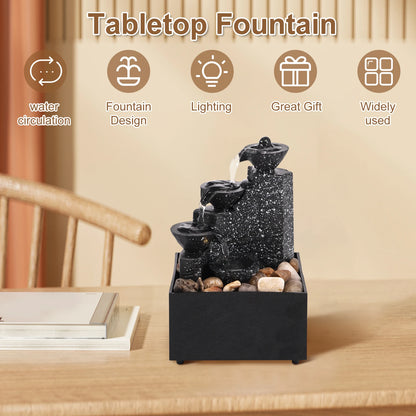 Art waterfall fountain, small  desktop decoration which can be used for living room, family  room, bedroom or study (office)
