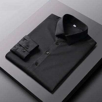 Men's Casual and Fashionable Long Sleeved Solid Shirt  in colors.  Non- Ironing and Wrinkle -Resistant for  Business