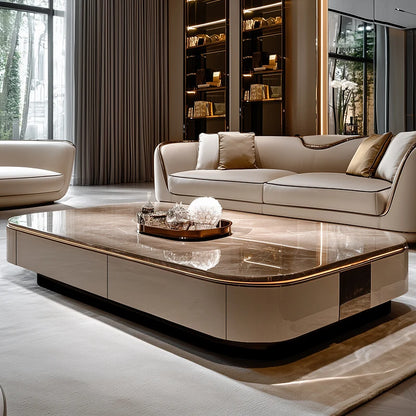Italian Luxury Coffee Table for Living Room. Modern,  Clear Mechanism for Coffee Table. Aesthetic Unique Lounge Suite Furniture