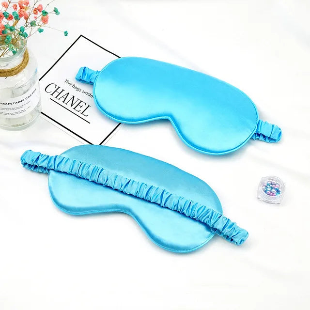 Soft Silk Sleep Mask Eye Mask Covers for Sleep.   100% Blackout with  Zero Eye Pressure .  Blindfold with Adjustable Strap.  Mask Eye Patch. BLACK IS ONLY COLOR Available