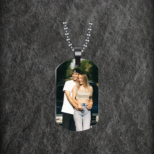 1pc Personalized Customized Photo & Picture Necklace Tags for Couples & Families. Commemorative occasion, Beautiful Moment,  Christmas Gifts